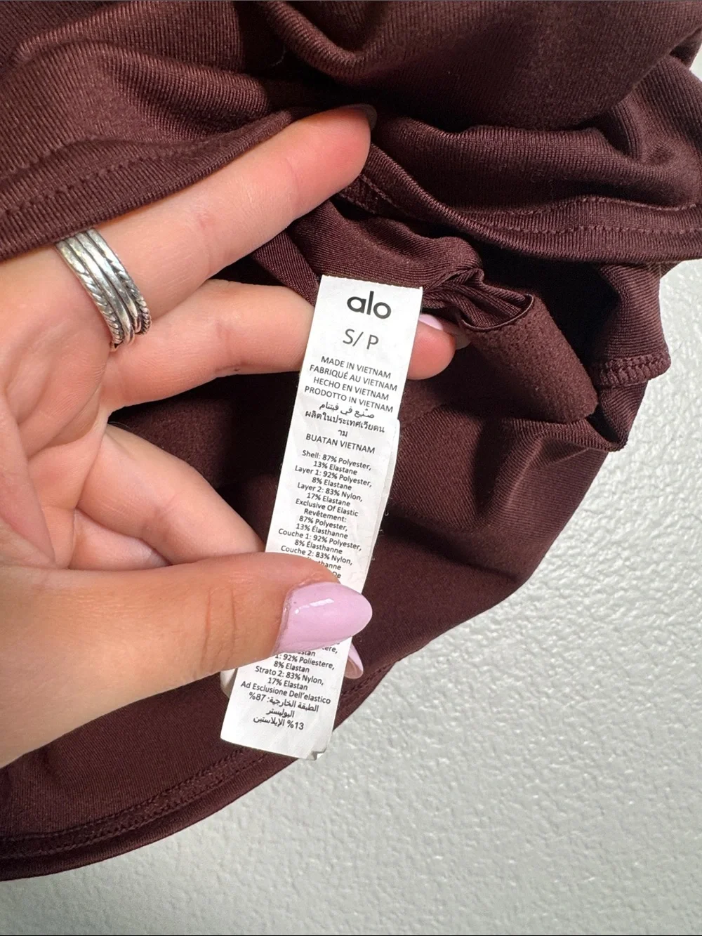 ALO Yoga Airbrush Real Bra Tank in Cherry Cola - S